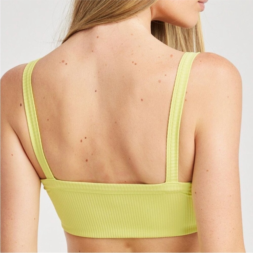 Year of Ours Ribbed Bralette 2.0 in Cyber Lime Size S - Picture 3 of 8